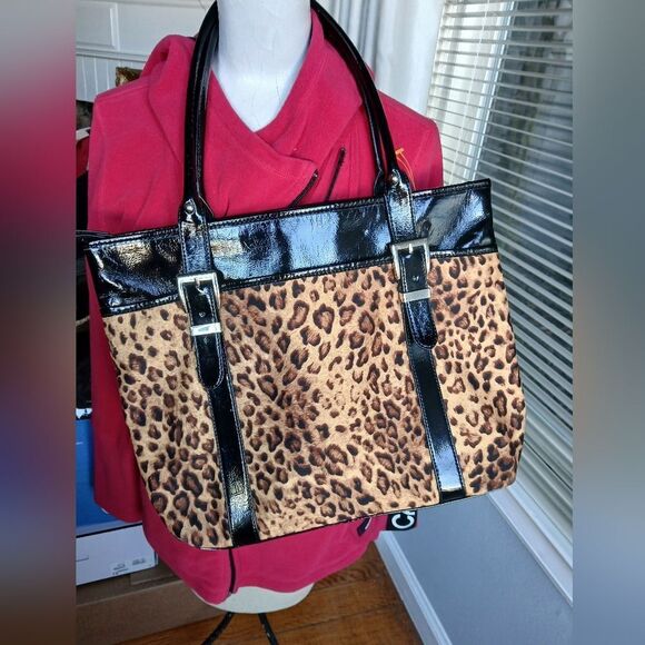 Evan Picone Tote Animal Print Large Tote - Picture 1 of 8